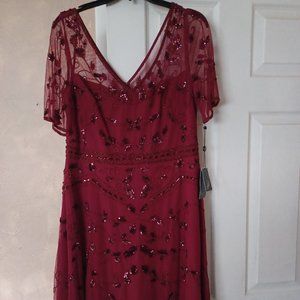 Adrianna Papell Size 12, Cranberry Cocktail Dress